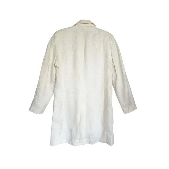 Arte Italica-Crown Linen Designs Women's Bobbi Long Blazer in Ivory - Sz S - NWT